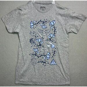 Harry Potter Symbols Adults Shirt Tee Gray T-Shirt Short Sleeve Small Cotton